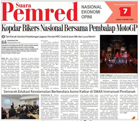 Semarak Edukasi Keselamatan Berkendara Asmo Kalbar di SMAK Immanuel Pontianak