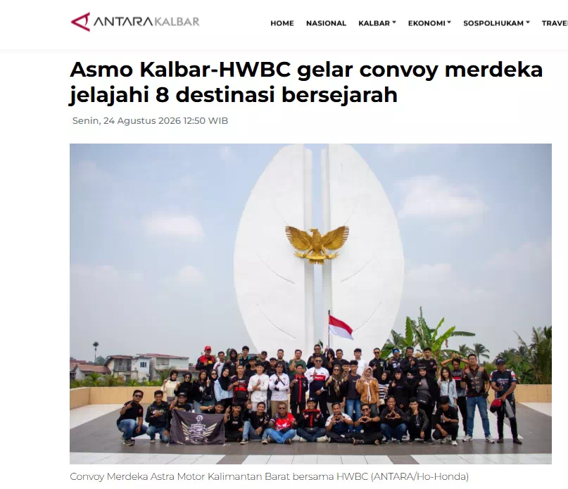 Asmo Kalbar-HWBC gelar convoy merdeka jelajahi 8 destinasi bersejarah