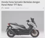Honda Forza Semakin Berkelas dengan Panel Meter TFT Baru