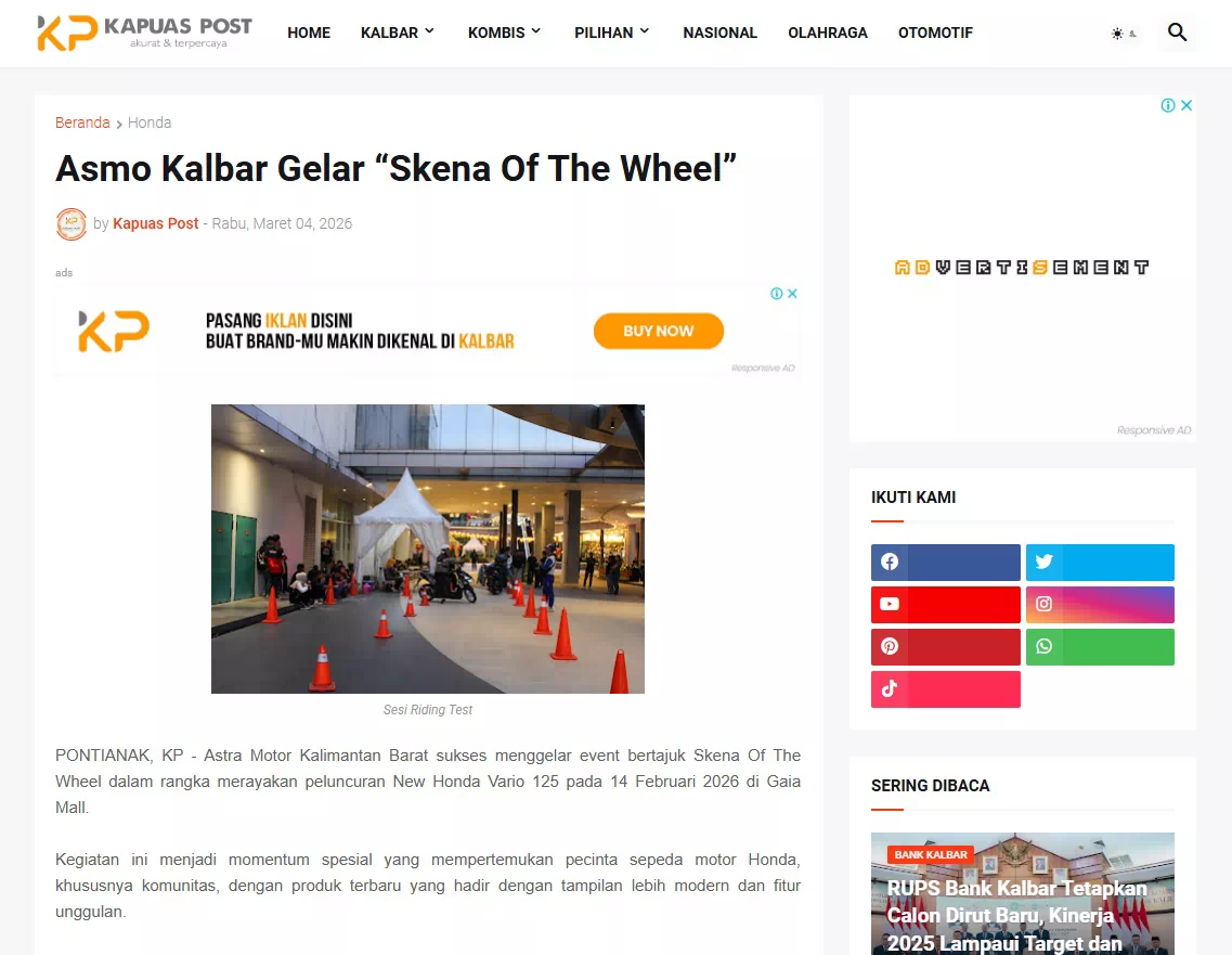 Asmo Kalbar Gelar “Skena Of The Wheel”