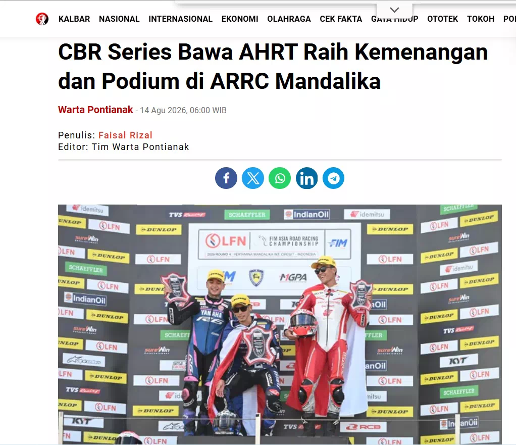 CBR Series Bawa AHRT Raih Kemenangan dan Podium di ARRC Mandalika