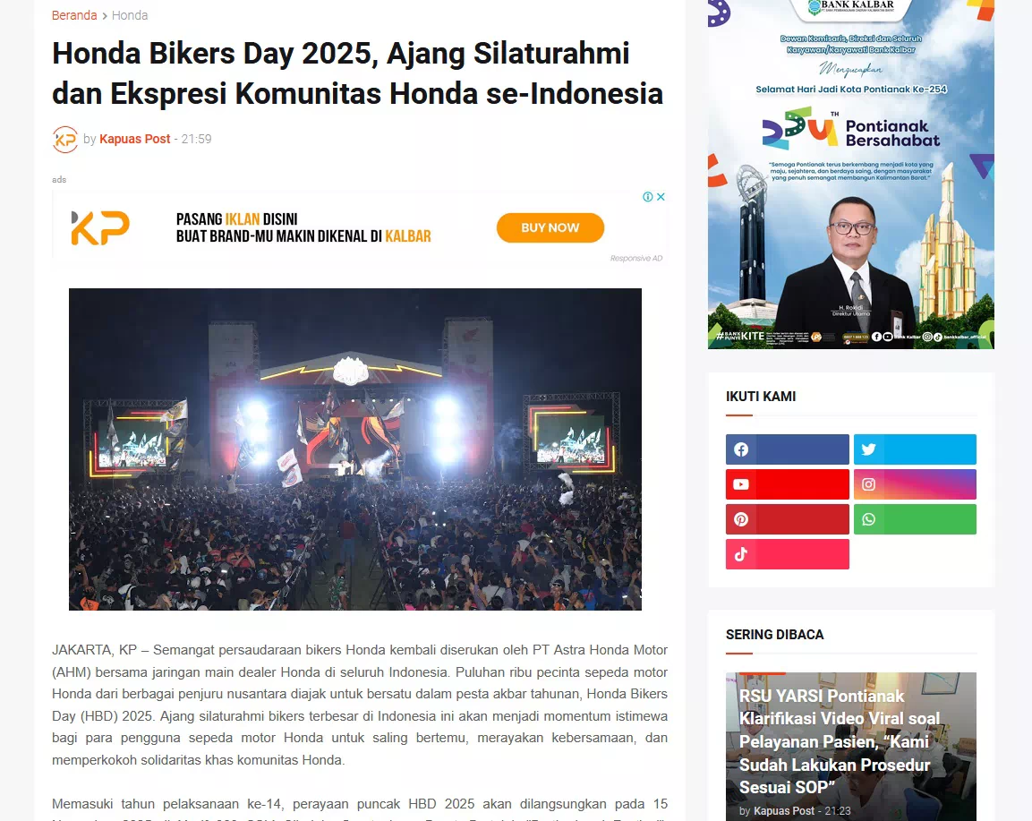 Honda Bikers Day 2025, Ajang Silaturahmi dan Ekspresi Komunitas Honda se-Indonesia