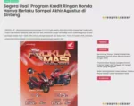 Segera Usai! Program Kredit Ringan Honda Hanya Berlaku Sampai Akhir Agustus di Sintang