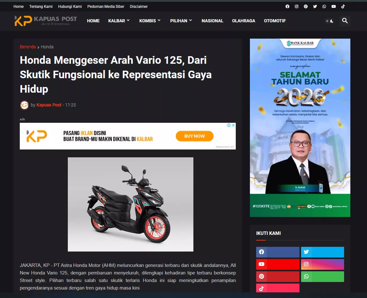 Honda Menggeser Arah Vario 125, Dari Skutik Fungsional ke Representasi Gaya Hidup