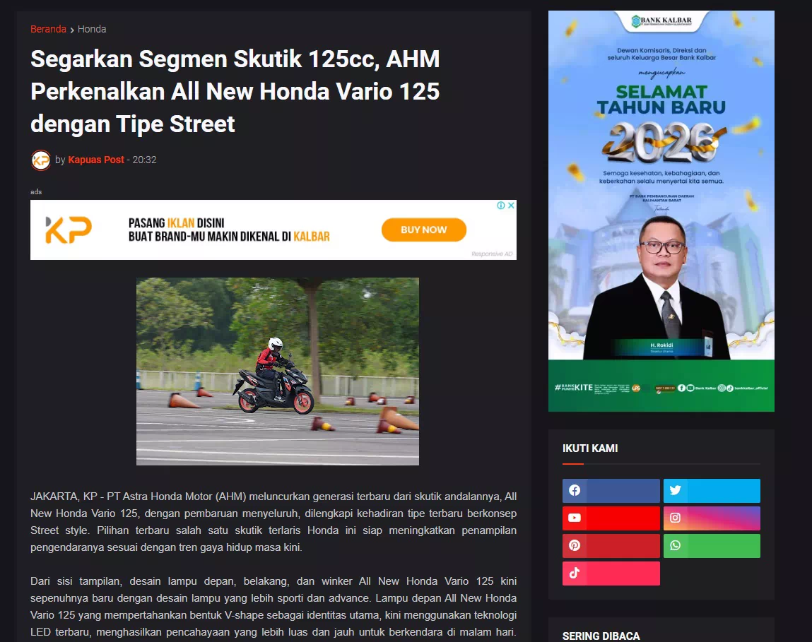 Segarkan Segmen Skutik 125cc, AHM Perkenalkan All New Honda Vario 125 dengan Tipe Street