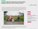 Honda CARE Permudah Konsumen Kalbar dengan Layanan Servis Darurat Gratis