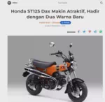 Honda ST125 Dax Makin Atraktif, Hadir dengan Dua Warna Baru