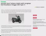ADV160 Versi Terbaru Hadir Lebih Lengkap: Dari RoadSync hingga USB Type-C