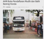 AHM Buka Pendaftaran Mudik dan Balik Bareng Honda