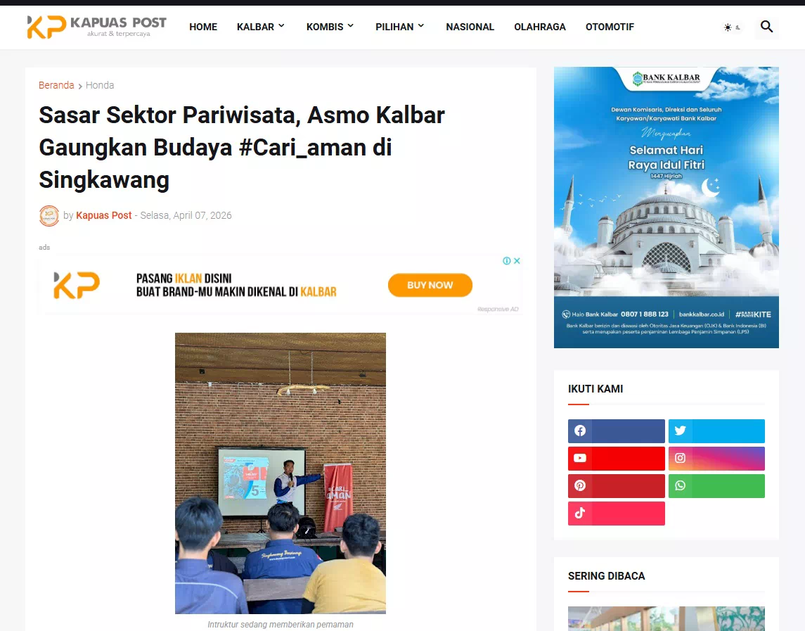 Sasar Sektor Pariwisata, Asmo Kalbar Gaungkan Budaya #Cari_aman di Singkawang