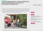 Cukup Hubungi Hotline, Honda CARE Bantu Atasi Kendala Motor Konsumen di Pontianak dan Sekitarnya