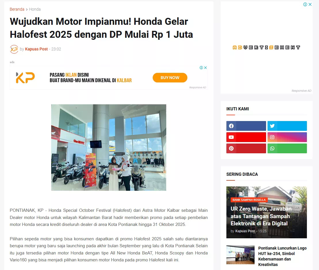 Wujudkan Motor Impianmu! Honda Gelar Halofest 2025 dengan DP Mulai Rp 1 Juta