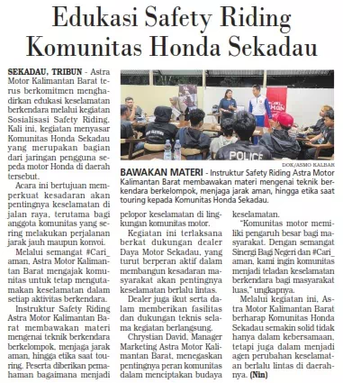 Edukasi Safety Riding Komunitas Honda Sekadau