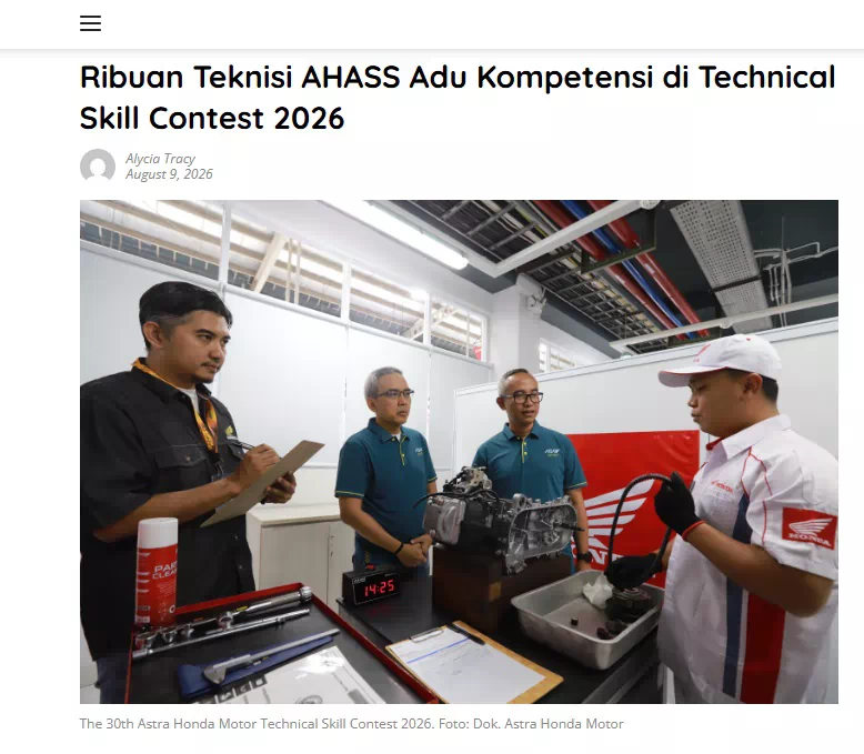 Ribuan Teknisi AHASS Adu Kompetensi di Technical Skill Contest 2026