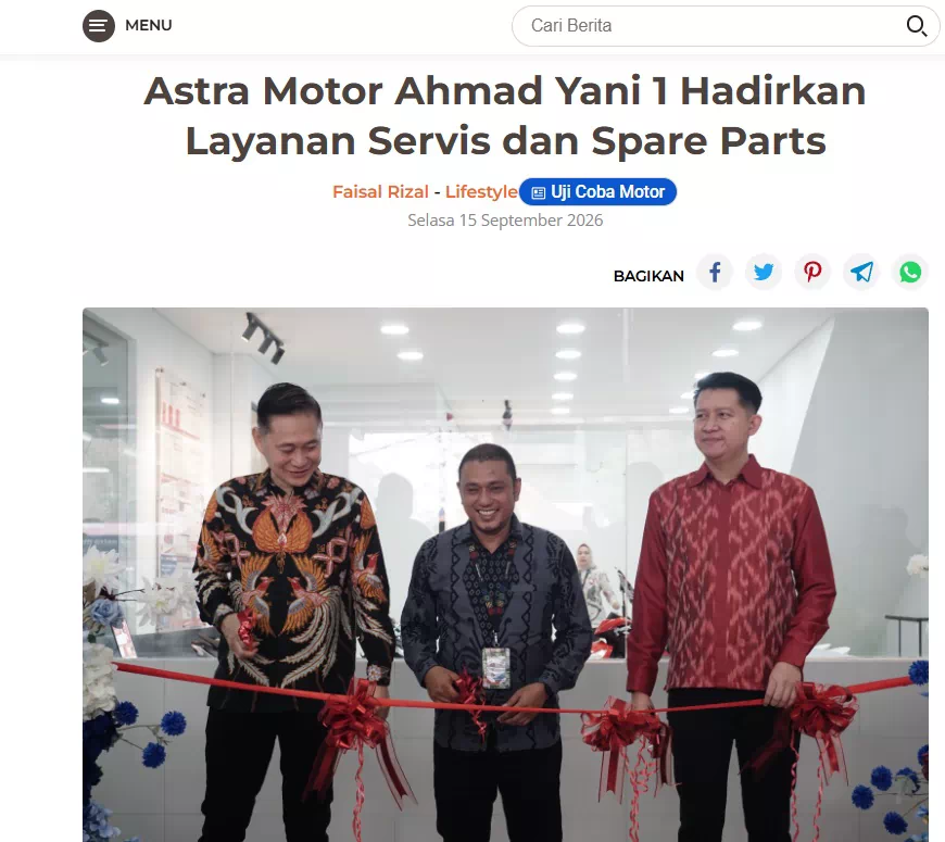 Astra Motor Ahmad Yani 1 Hadirkan Layanan Servis dan Spare Parts