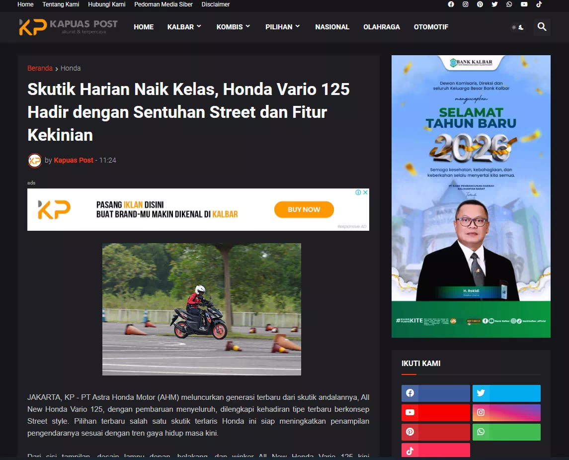 Skutik Harian Naik Kelas, Honda Vario 125 Hadir dengan Sentuhan Street dan Fitur Kekinian