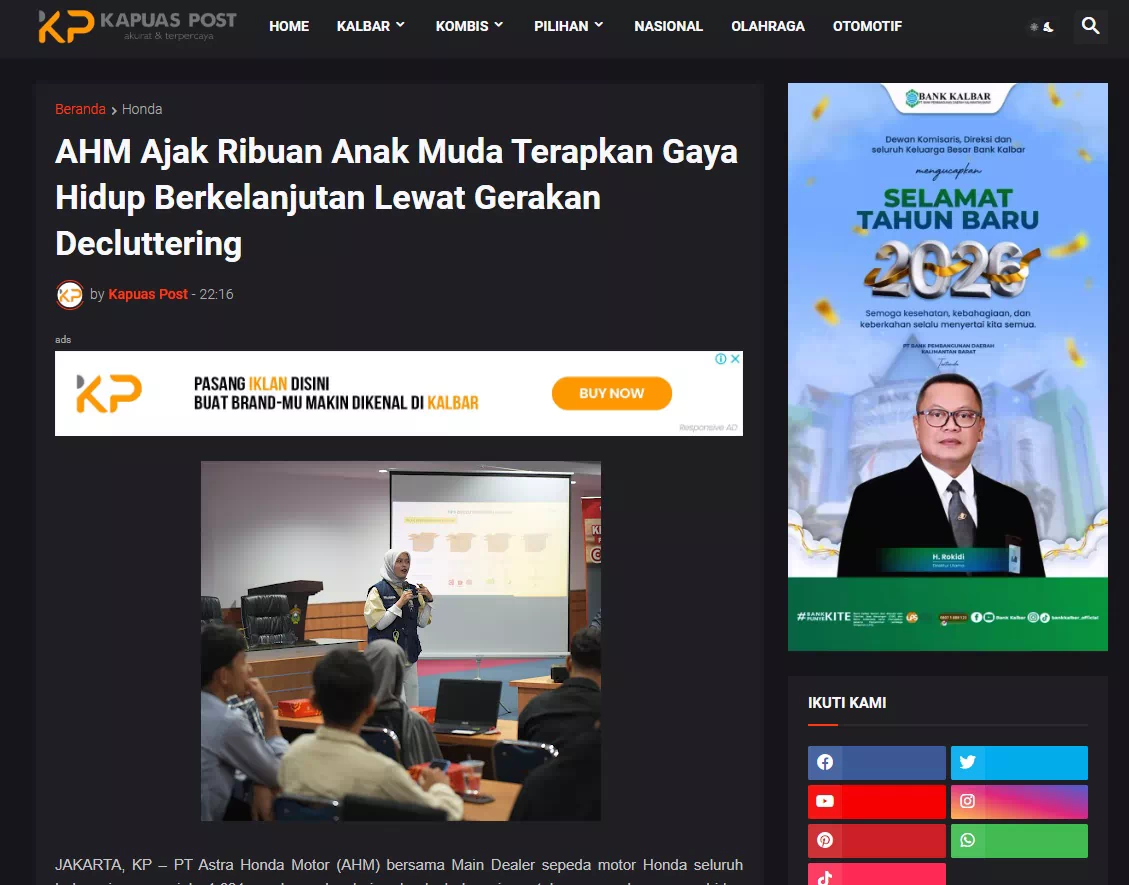 AHM Ajak Ribuan Anak Muda Terapkan Gaya Hidup Berkelanjutan Lewat Gerakan Decluttering
