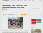 Motor Mogok di Jalan? Honda CARE Astra Motor Kalbar Siap Bantu Tanpa Biaya Layanan