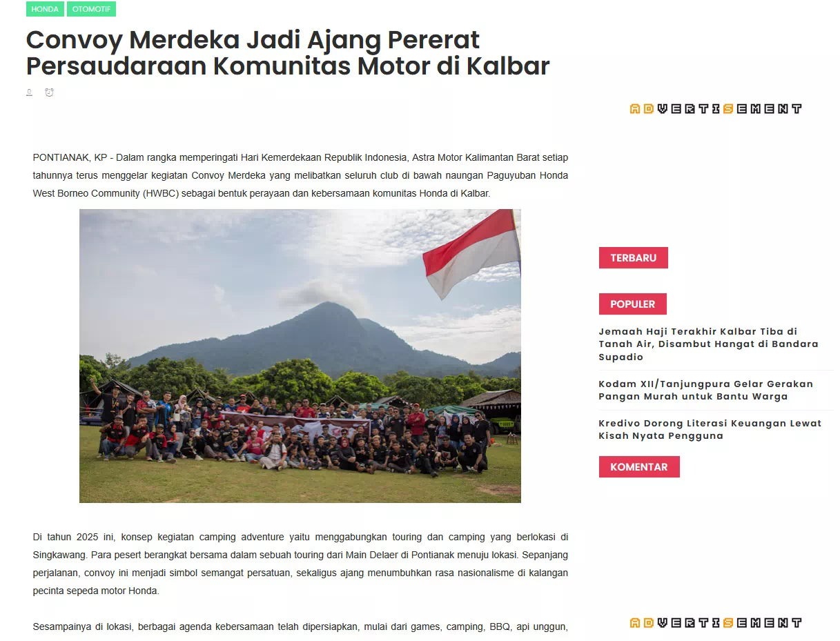 Convoy Merdeka Jadi Ajang Pererat Persaudaraan Komunitas Motor di Kalbar