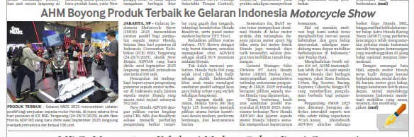 AHM Boyong Produk Terbaik ke Gelaran Indonesia Motorcycle Show