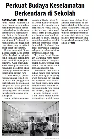 "Perkuat Budaya Keselamatan Berkendara di Sekolah"