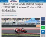 Pebalap Astra Honda Melesat dengan CBR600RR Dominasi Podium 600cc di Mandalika