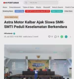Astra Motor Kalbar Ajak Siswa SMK-SMTI Peduli Keselamatan Berkendara