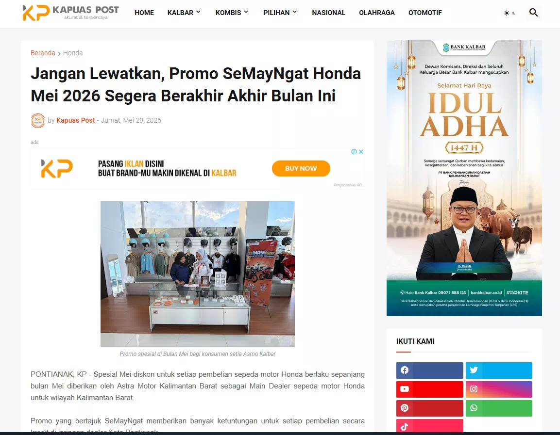 Jangan Lewatkan, Promo SeMayNgat Honda Mei 2026 Segera Berakhir Akhir Bulan Ini