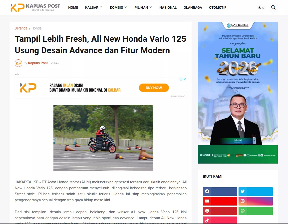 Tampil Lebih Fresh, All New Honda Vario 125 Usung Desain Advance dan Fitur Modern