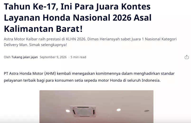 Tahun Ke-17, Ini Para Juara Kontes Layanan Honda Nasional 2026 Asal Kalimantan Barat!
