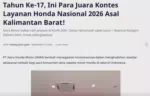 Tahun Ke-17, Ini Para Juara Kontes Layanan Honda Nasional 2026 Asal Kalimantan Barat!