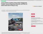 Astra Motor Kalbar Siap Gelar Regional Public Launching New Honda ADV160 di Mall Gaia Bumi Raya City