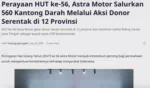 Perayaan HUT ke-56, Astra Motor Salurkan 560 Kantong Darah Melalui Aksi Donor Serentak di 12 Provinsi