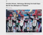 Double Winner, Abimanyu Bintang Fermadi Sapu Bersih Dua Balapan di Thailand