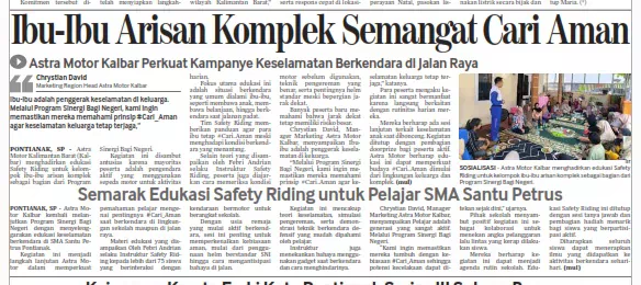Semarak Edukasi Safety Riding untuk Pelajar SMA Santu Petrus