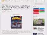 Akhir Juli Jadi Kesempatan Terakhir Nikmati Promo Honda EvoluZion Astra Motor Kalbar di Mempawah