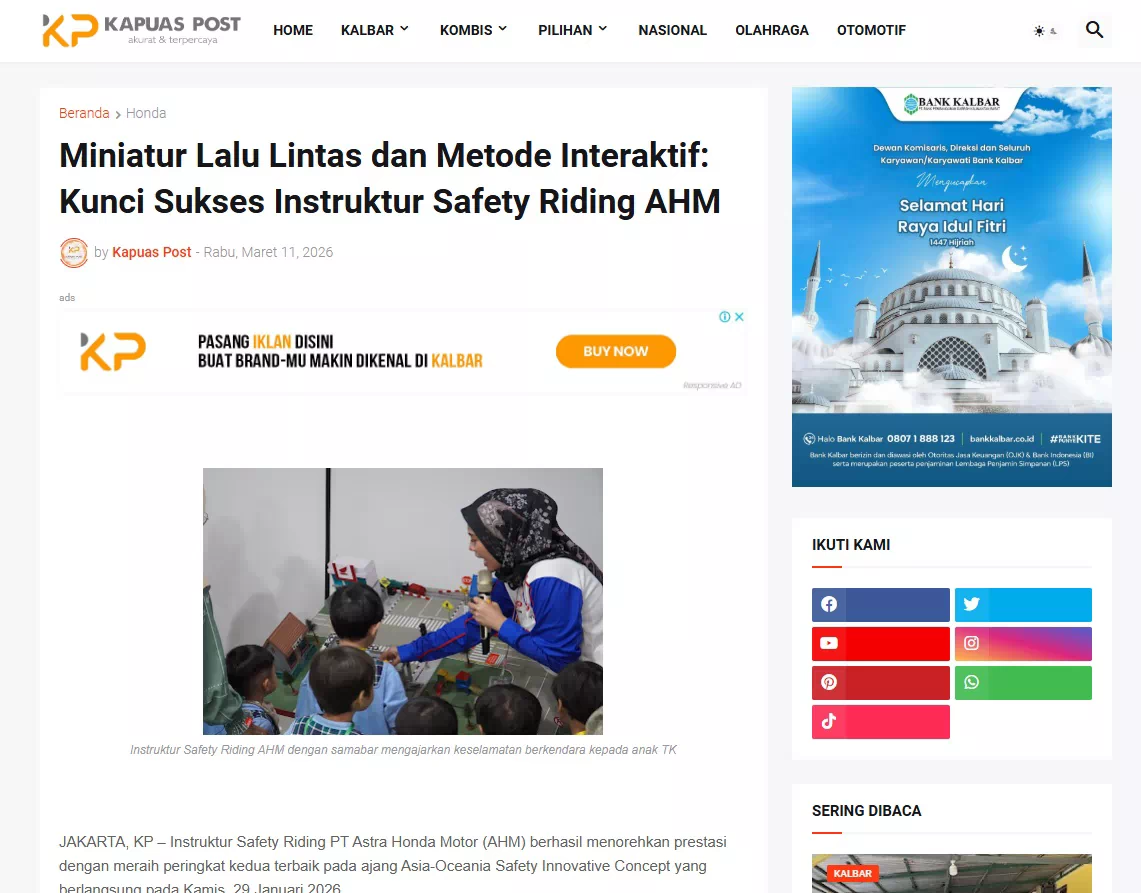 Miniatur Lalu Lintas dan Metode Interaktif: Kunci Sukses Instruktur Safety Riding AHM