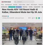 New Honda ADV 160 Resmi Hadir di Kalbar, Dibanderol Mulai dari Rp 38 Juta