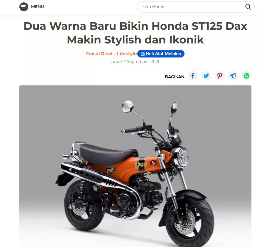 Dua Warna Baru Bikin Honda ST125 Dax Makin Stylish dan Ikonik