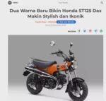 Dua Warna Baru Bikin Honda ST125 Dax Makin Stylish dan Ikonik