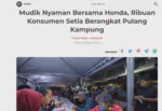 Mudik Nyaman Bersama Honda, Ribuan Konsumen Setia Berangkat Pulang Kampung