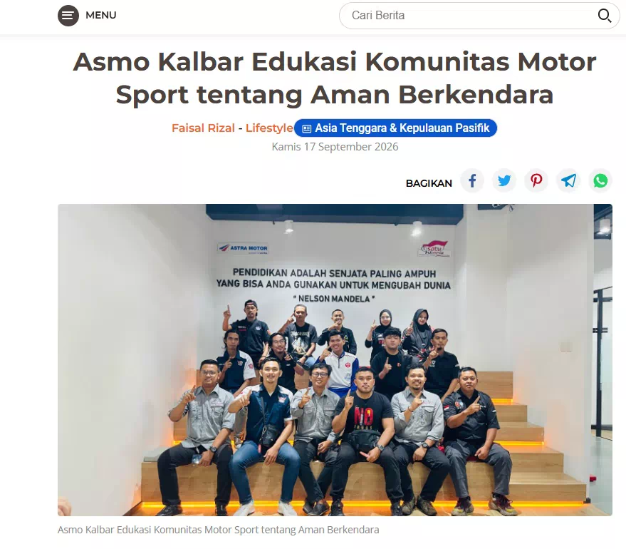 Asmo Kalbar Edukasi Komunitas Motor Sport tentang Aman Berkendara