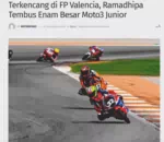 Terkencang di FP Valencia, Ramadhipa Tembus Enam Besar Moto3 Junior