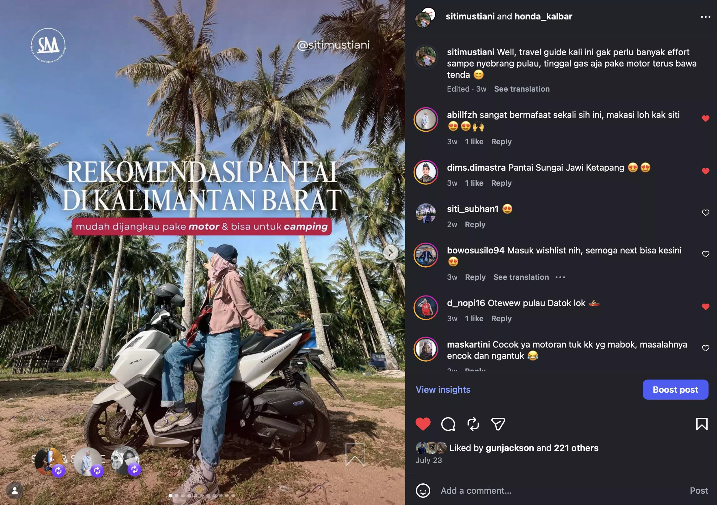 Rekomendasi Pantai di Kalbar yang bisa camping dan dijangkau dengan Motor