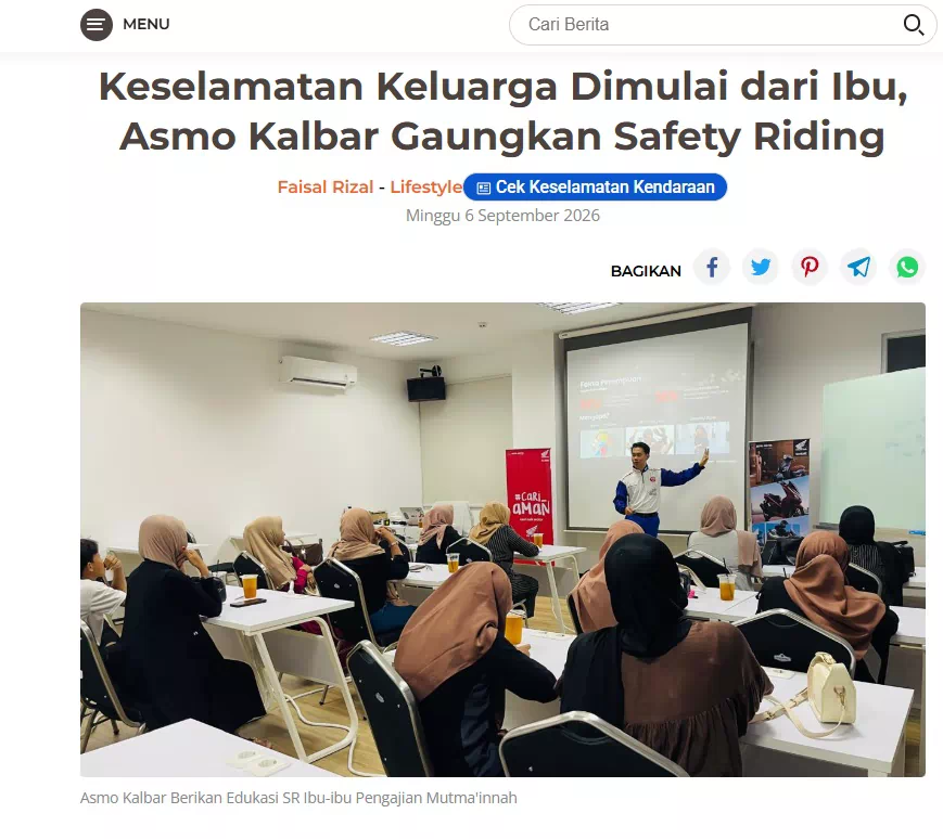 Keselamatan Keluarga Dimulai dari Ibu, Asmo Kalbar Gaungkan Safety Riding