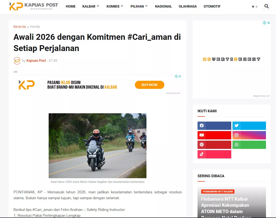 Awali 2026 dengan Komitmen #Cari_aman di Setiap Perjalanan