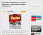 Astra Motor Kalbar Manjakan Konsumen, Promo PESTA Honda Berlaku di Seluruh Dealer Sambas