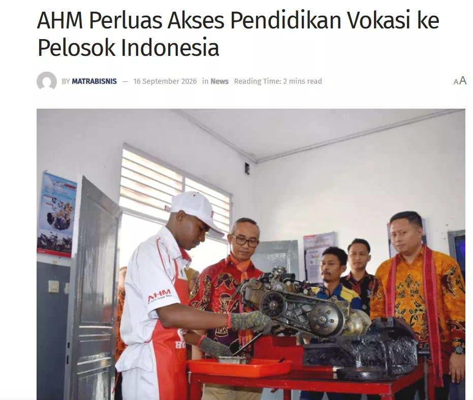 AHM Perluas Akses Pendidikan Vokasi ke Pelosok Indonesia