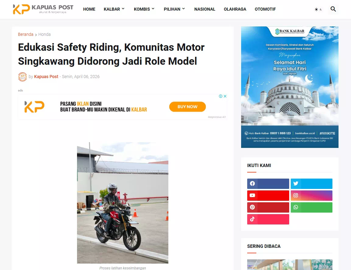 Edukasi Safety Riding, Komunitas Motor Singkawang Didorong Jadi Role Model