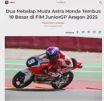 Dua Pebalap Muda Astra Honda Tembus 10 Besar di FIM JuniorGP Aragon 2025